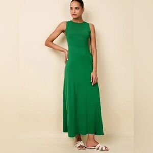 SOLID & STRIPED The Lucerne Dress in Tennis Green Large